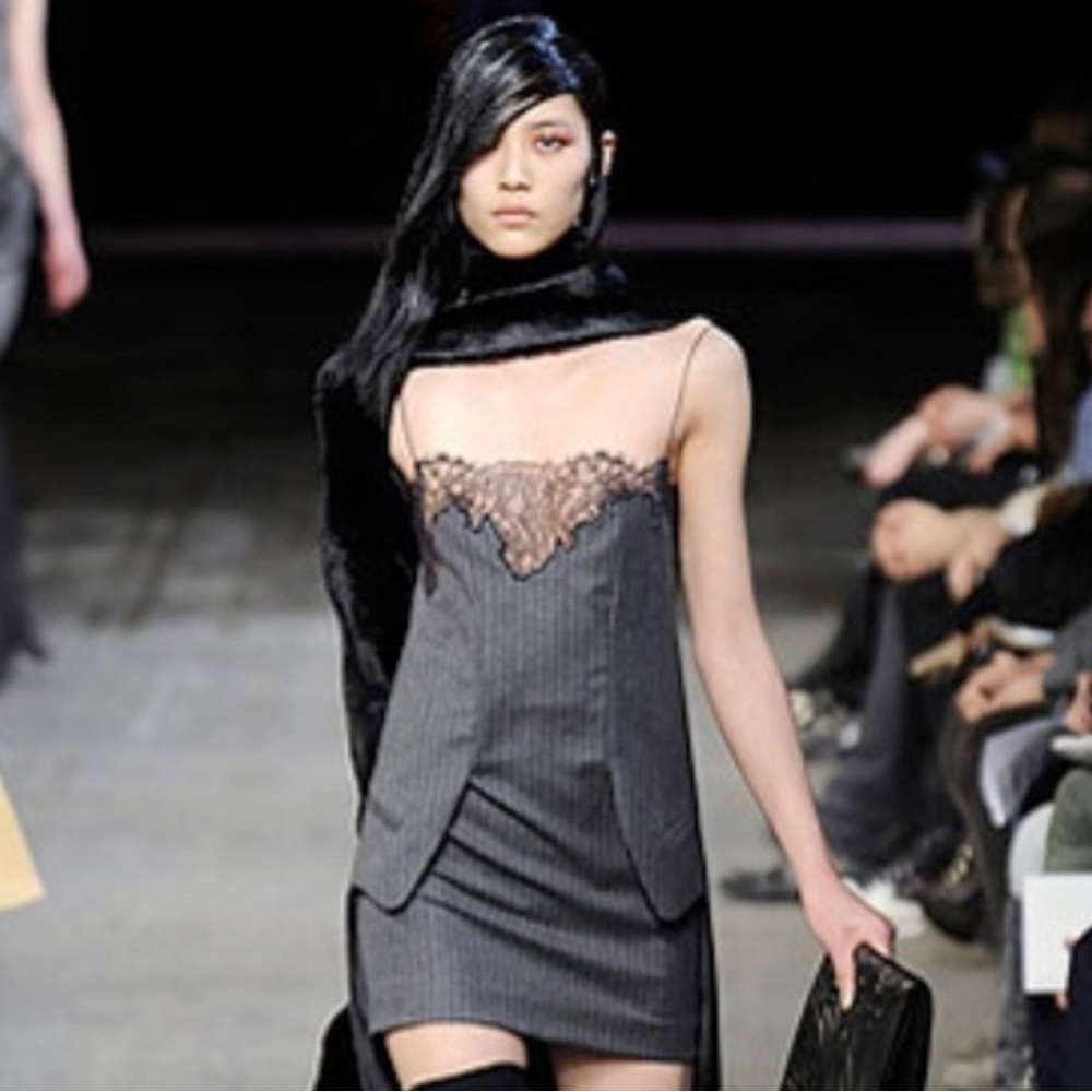 Alexander Wang tailcoat lace wool dress. 01